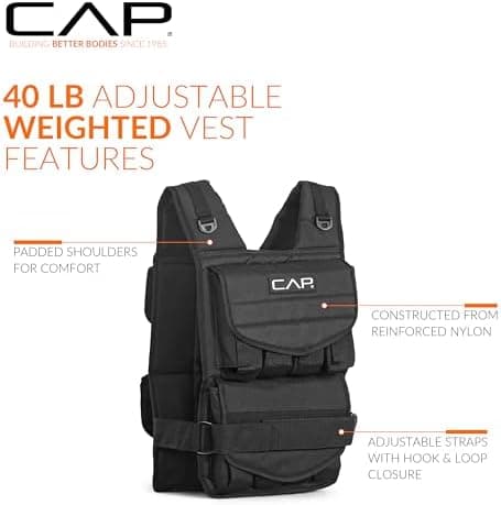 CAP Barbell vest features - padded shoulders, reinforced nylon