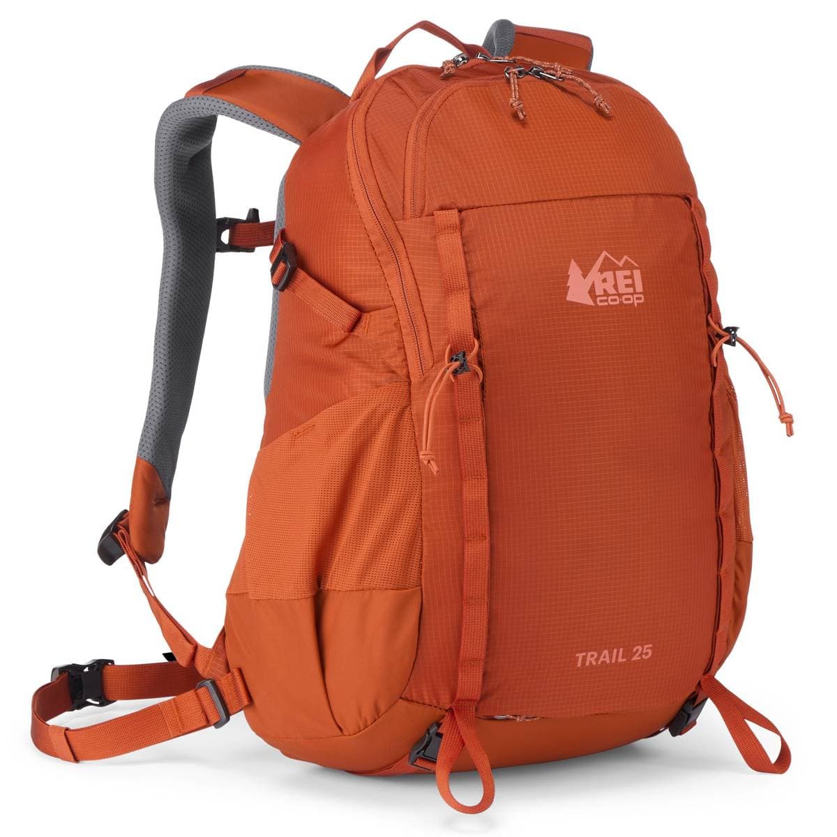 REI Co-op Trail 25 Pack in orange, 3/4 view