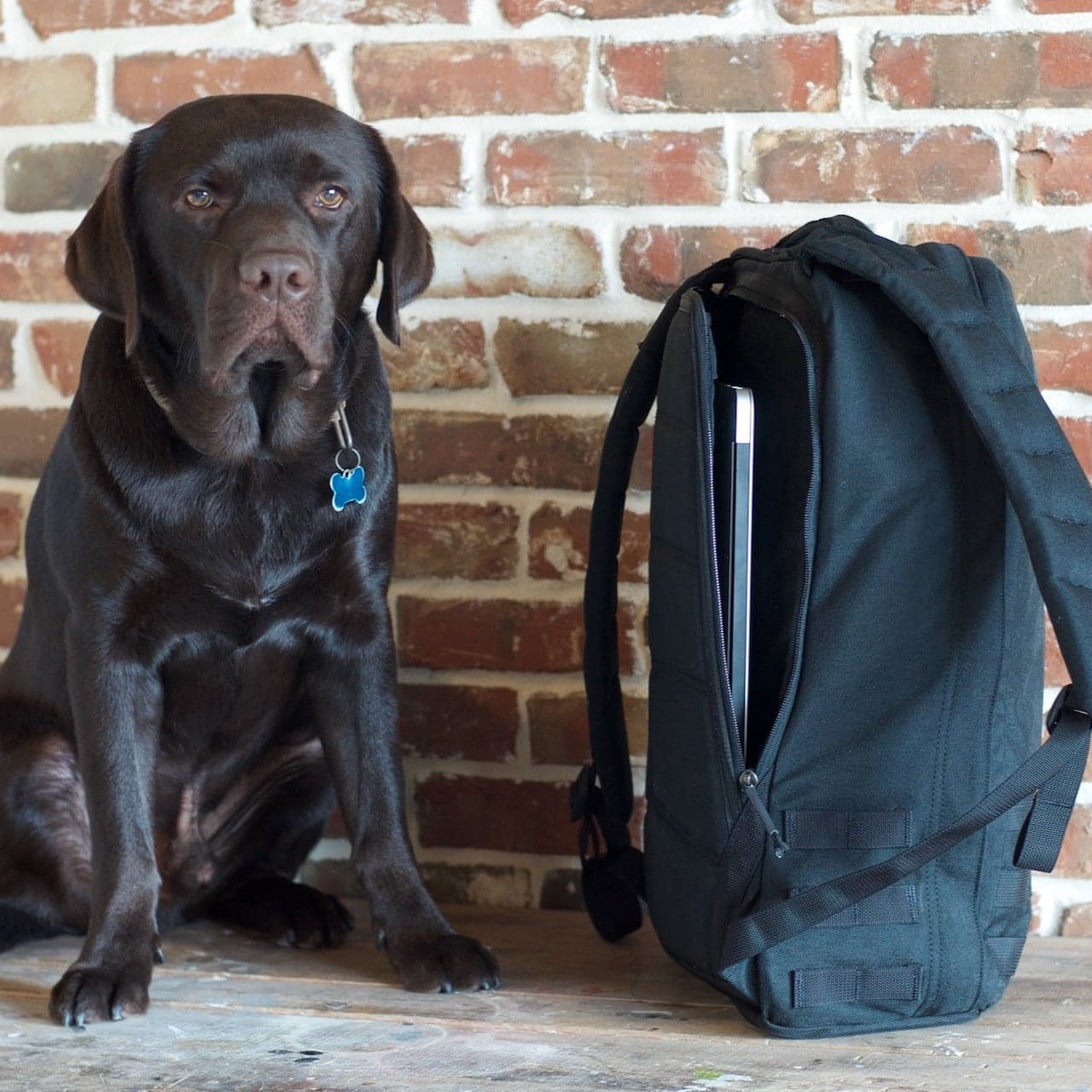 GORUCK GR1 USA side view with laptop sleeve