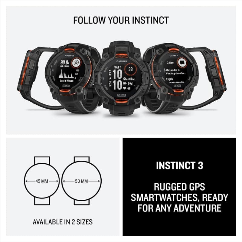 Garmin Instinct 3 Solar on wrist