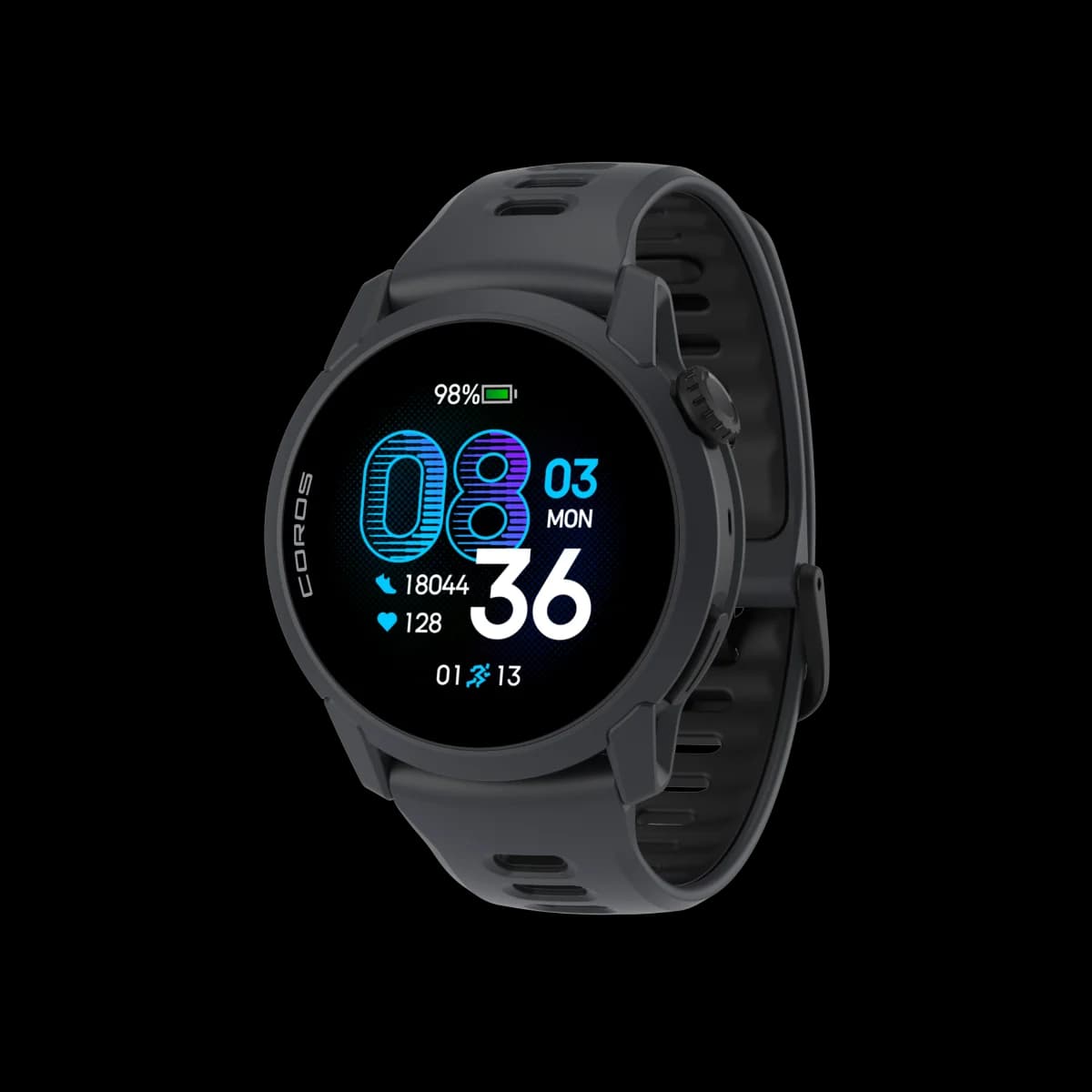 Black COROS PACE 4 with silicone band