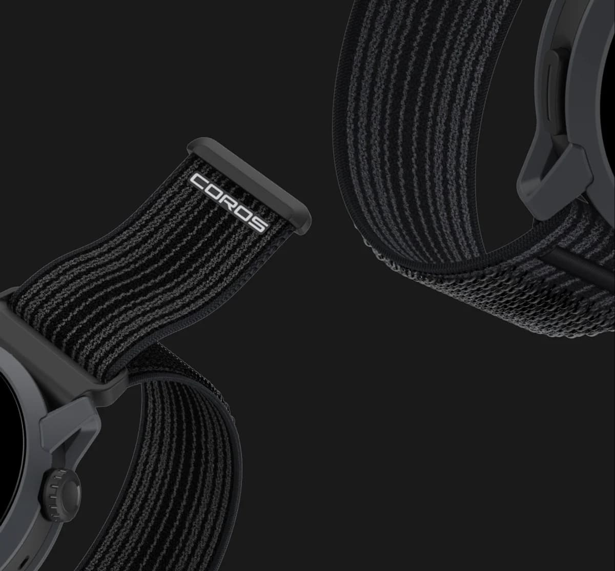 COROS PACE 4 nylon band and digital dial detail