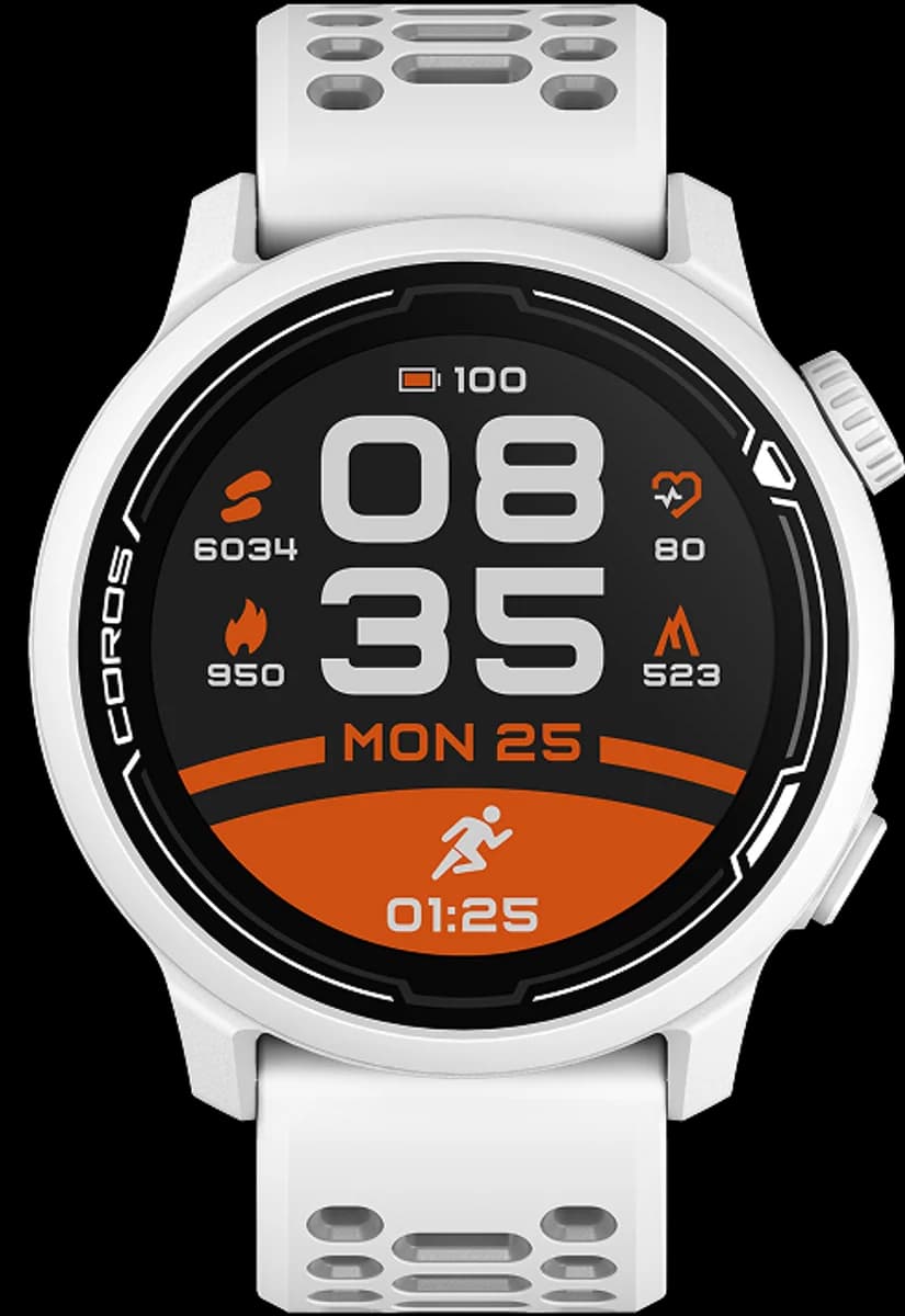 White COROS PACE 4 with silicone band