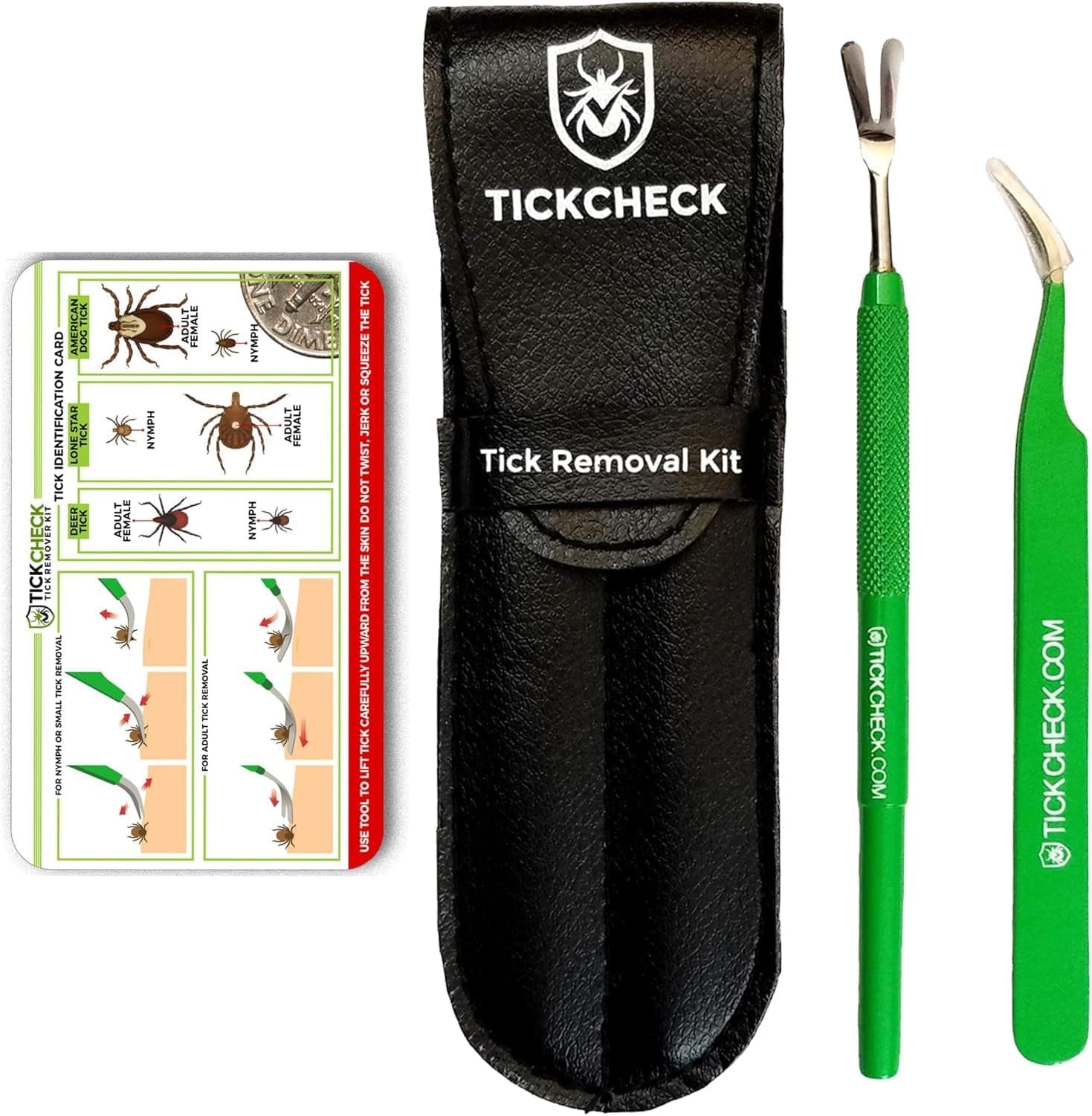 TickCheck Premium Tick Remover Kit with leather case