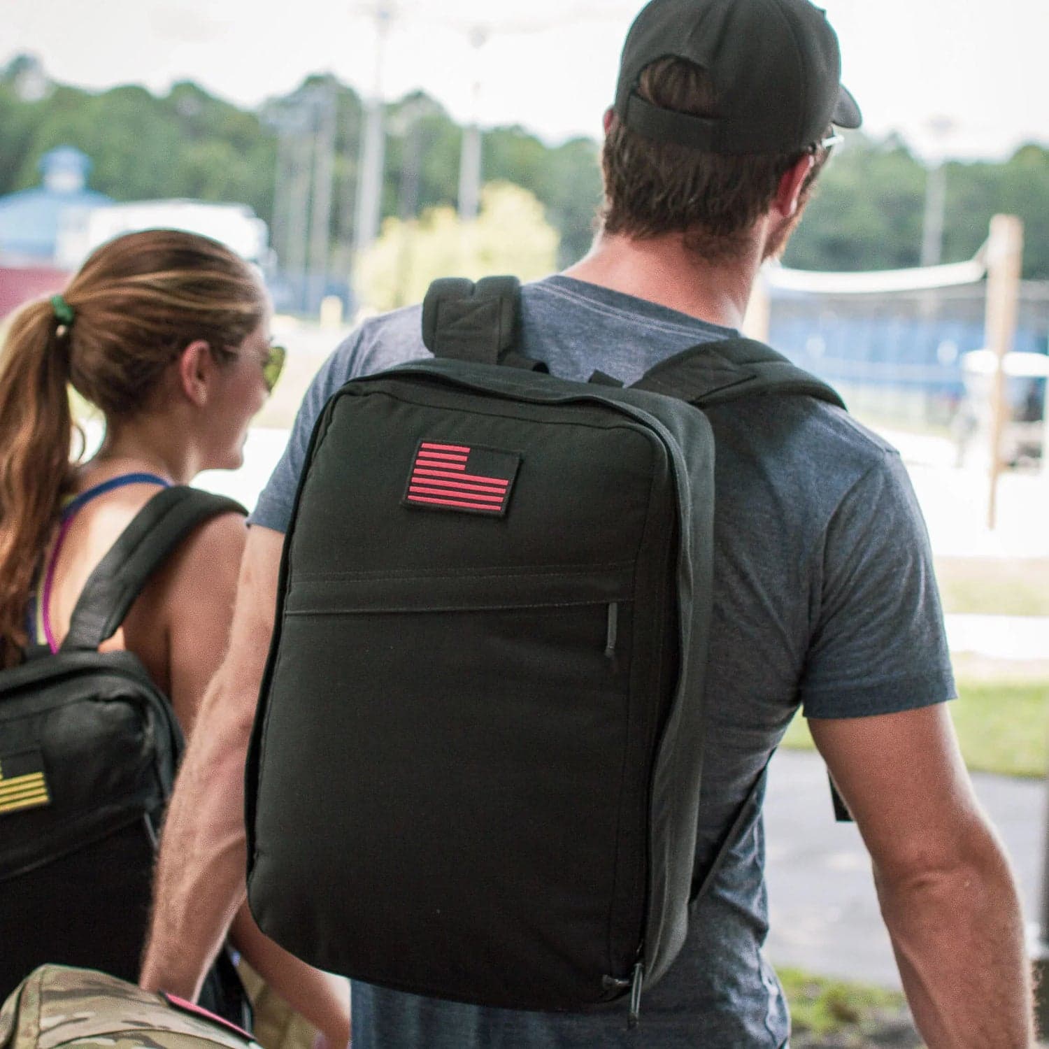 GORUCK GR1 USA 21L black rucksack with MOLLE webbing