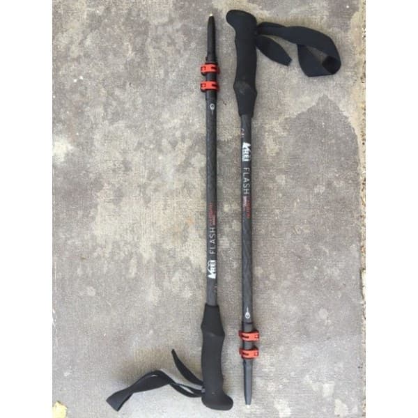 REI Co-op Flash Carbon Trekking Poles - collapsed for packing
