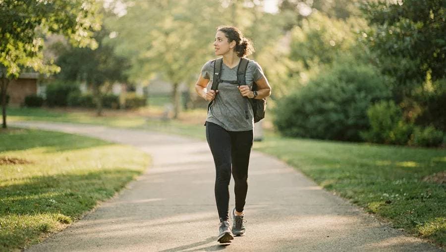 Person starting a ruck outdoors