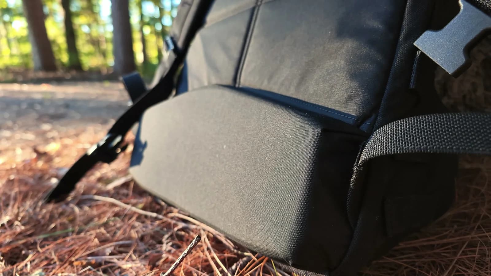 Close-up of the Rucker 5.0 lumbar pad and back panel