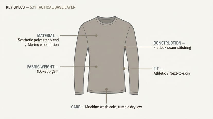 5.11 Tactical base layer with key spec callouts