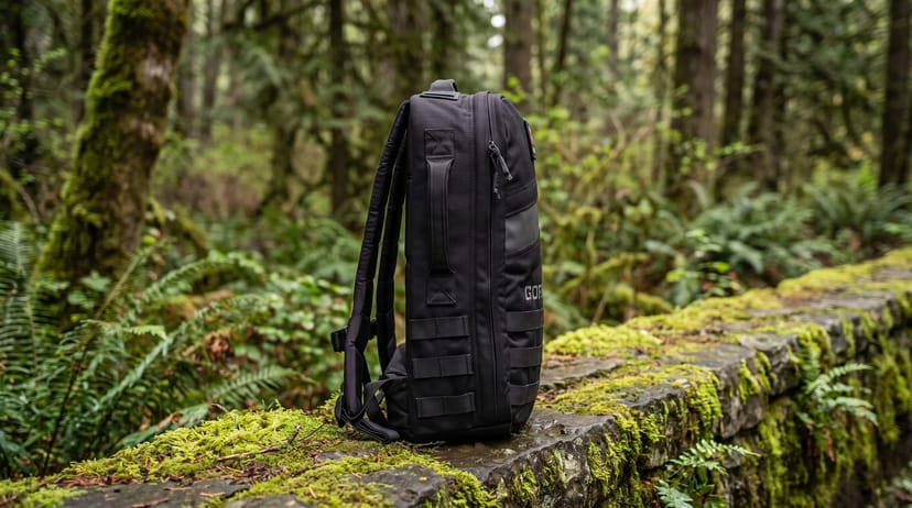 GORUCK Rucker 5.0 side profile showing depth, side webbing and shoulder strap padding