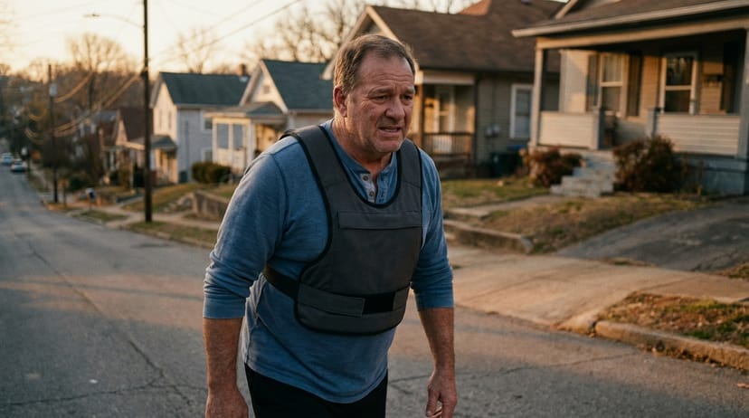 Person rucking uphill showing effort and dynamic movement