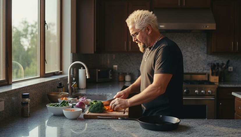 Guy Fieri's 30-Pound Transformation - editorial illustration