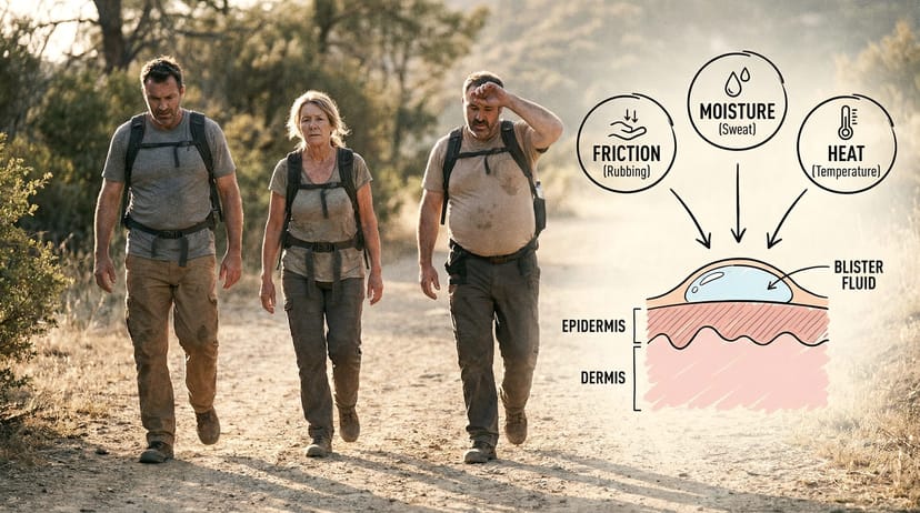 Why Rucking Creates Blisters (The Friction + Moisture + Heat Triangle)