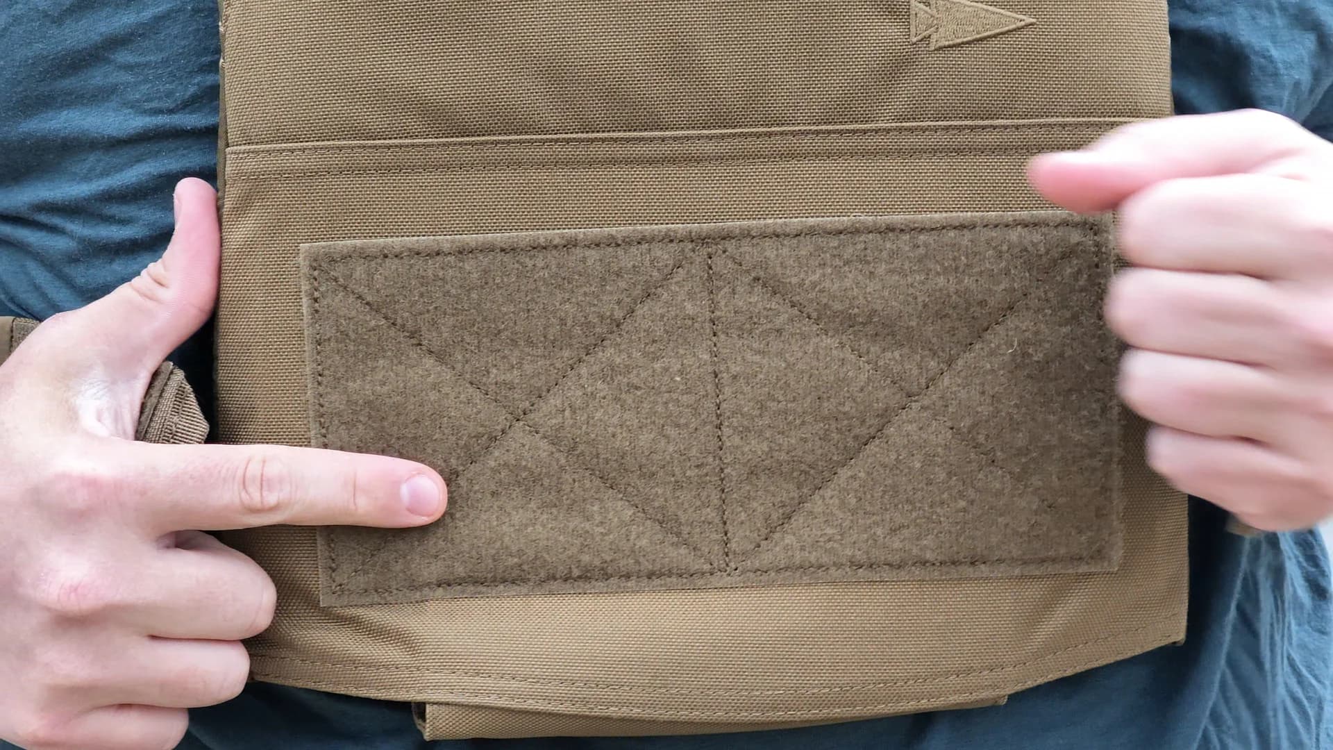 The cummerbund overlap on my L/XL vest